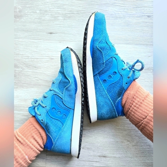 Saucony X Madewell | DXN Trainer blue suede sporty retro sneakers | WMS 6 - Picture 1 of 17